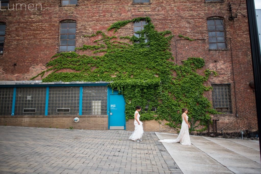 lumen, photography, adventurous, minneapolis, minnesota, minneapolis event center wedding photos, gay wedding, brides